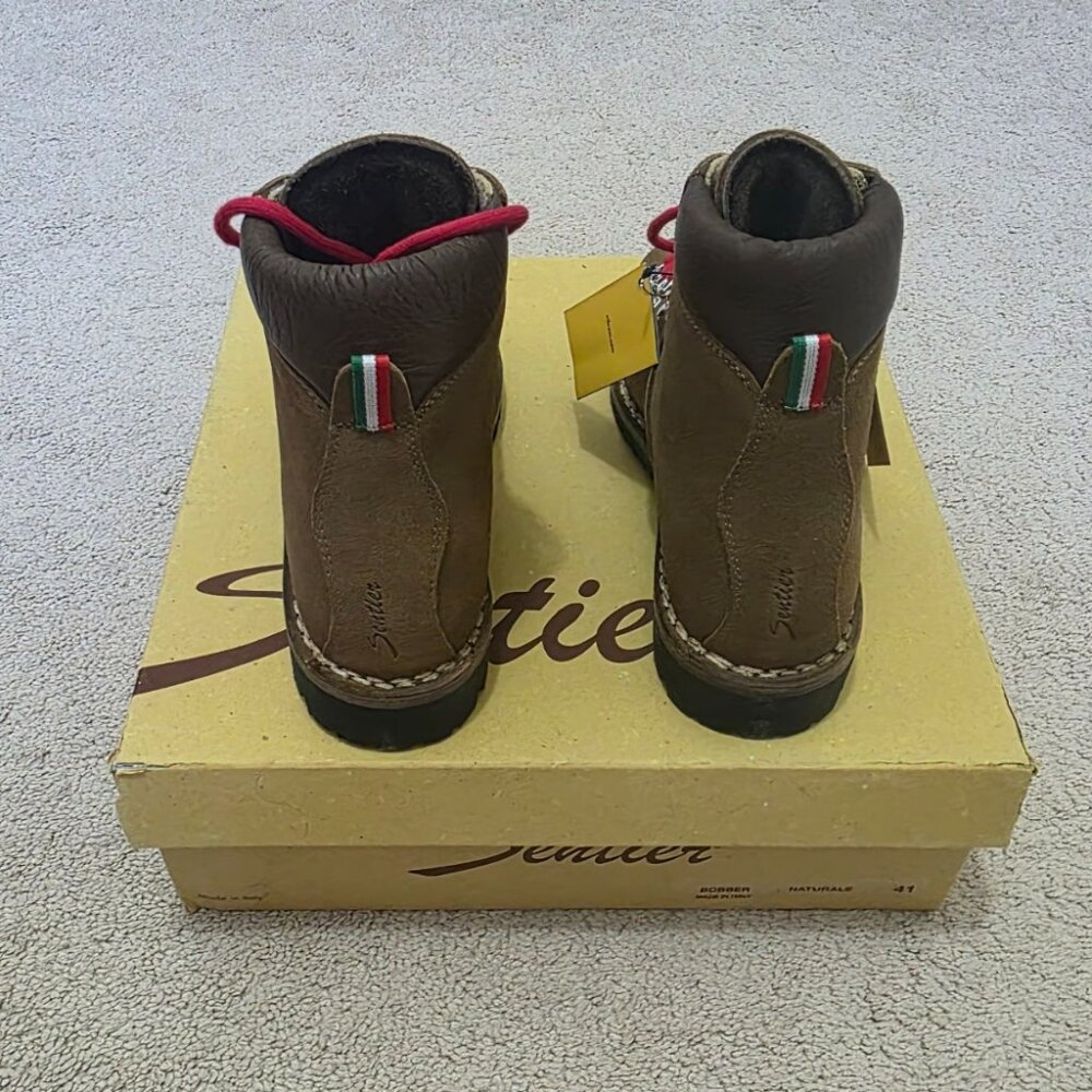 Sentier Italia Bobber Pedula Leather Hiking Boots Natural Tan Size 41 NIB - Picture 4 of 10
